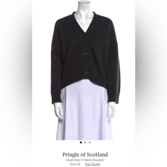 Cropped Chunky Cashmere Cardigan In Charcoal - Picture 6 of 9